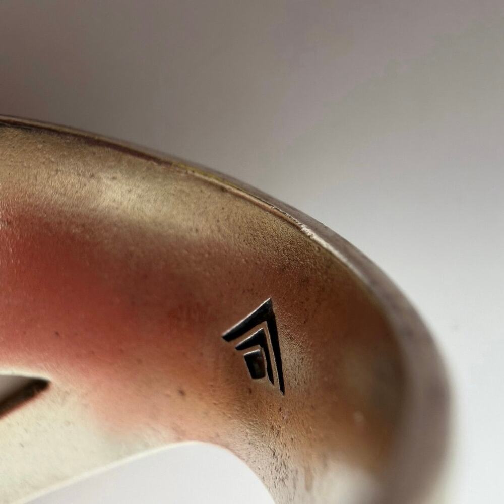 Triangular Cream Stone Two-Tone Stackable Statement Ring - Picture 6 of 8